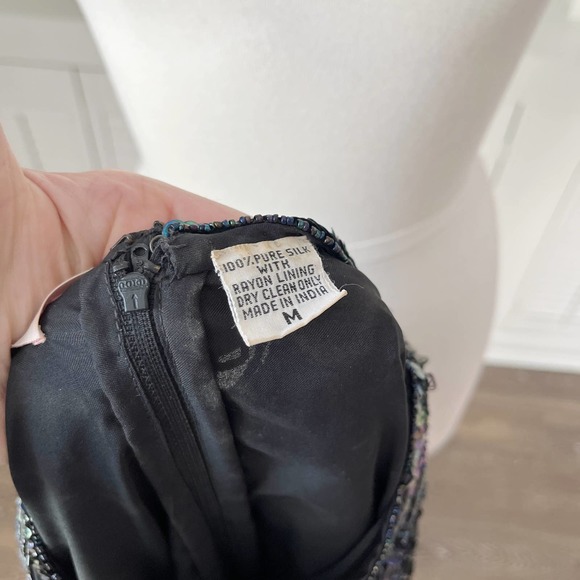 Vintage Laurence Kazar Women's Beaded Sequin Silk Dress Size 6/8 - Picture 8 of 8